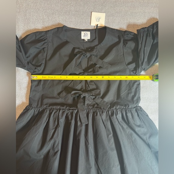NWT dRA Los Angeles Puff Sleeve Babydoll Dress with Front Ties - Picture 9 of 12
